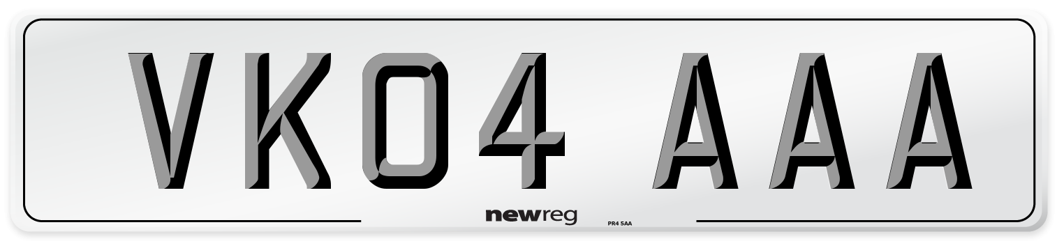 VK04 AAA Number Plate from New Reg